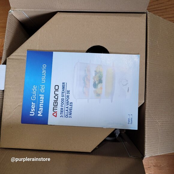 Ambiano Food Steamer 3 Tier 800 Watt 9 Qt BPA Free Healthy Eating NIB - Picture 6 of 7